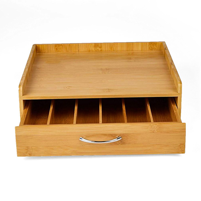 Bamboo Coffee Pod Drawers Storage Box